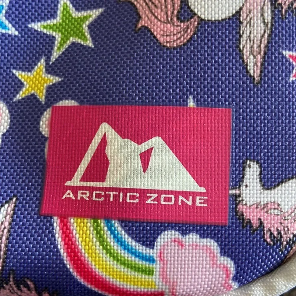 Kids Arctic Zone Purple Unicorn Lunch Box Bag Cooler W/ Ice Pack